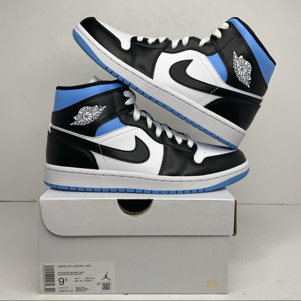 Nike Air Jordan 1 Retro Mid “University Blue/UNC” - Picture 1 of 7
